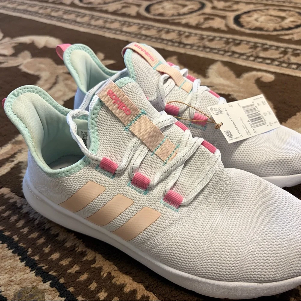 Adidas White Sneakers with Pink Highlights - Picture 2 of 5
